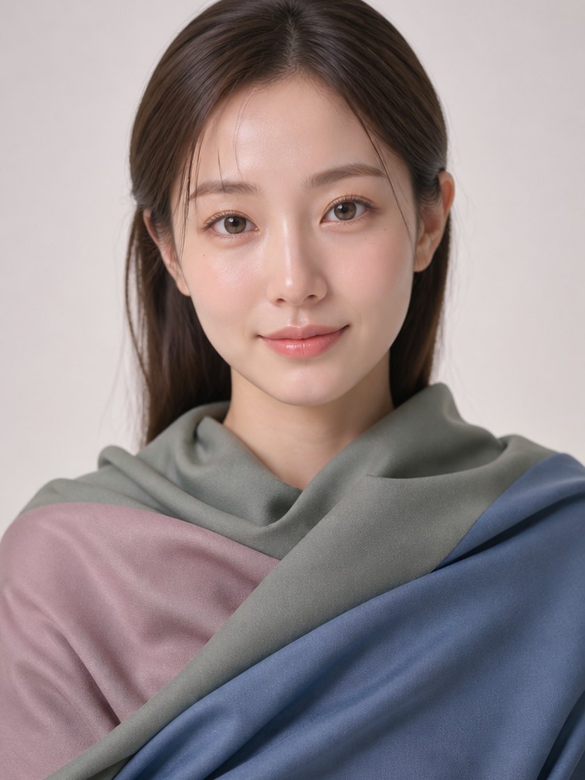 Woman glowing in her Soft Summer colors